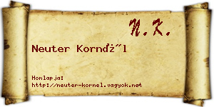 Neuter Kornél névjegykártya